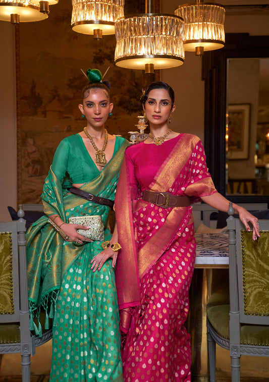 Green Kloset Silk Pure khadi Zari woven saree