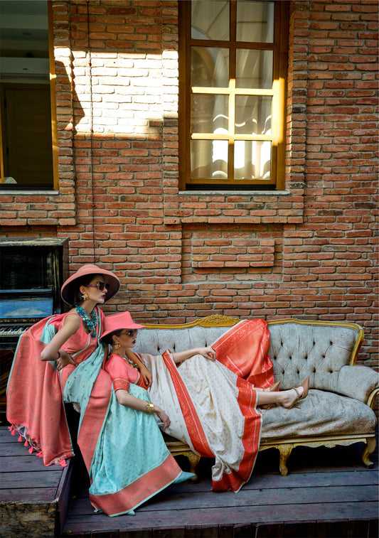 Beige Koche Soft Silk Handloom Saree