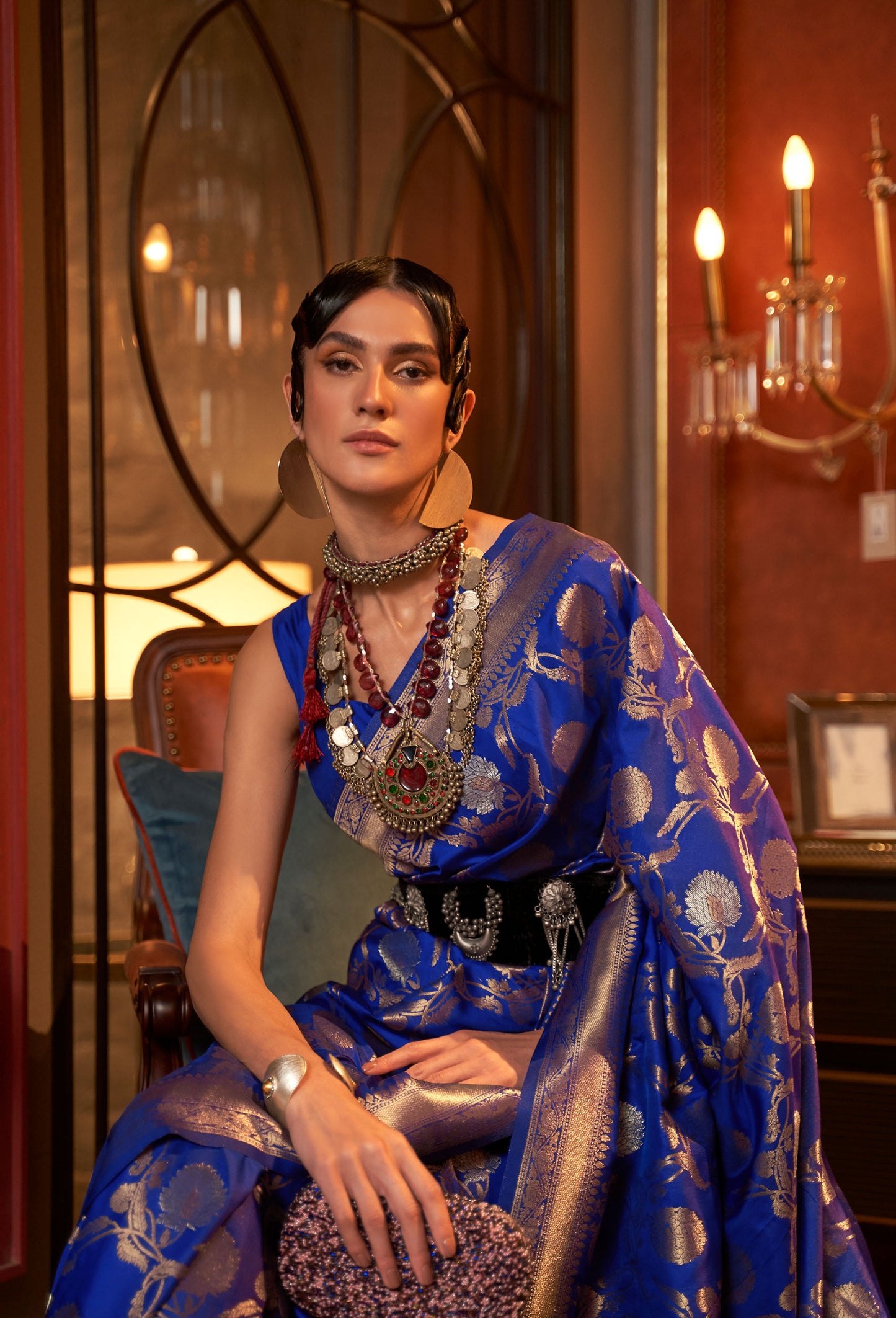 Royal Blue Kairos Silk Handloom Saree