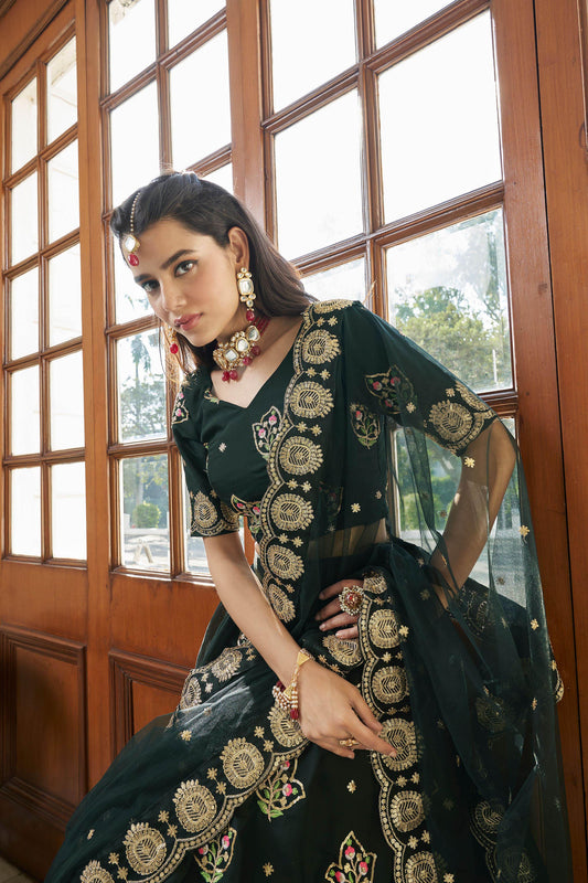 Black Organza Sequins Work Bridesmaid Lehenga