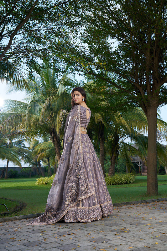 Dusty Purple Mauve Eid Lehenga