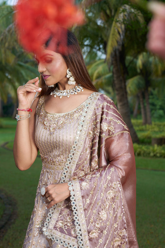 Nude & Mauve Anarkali