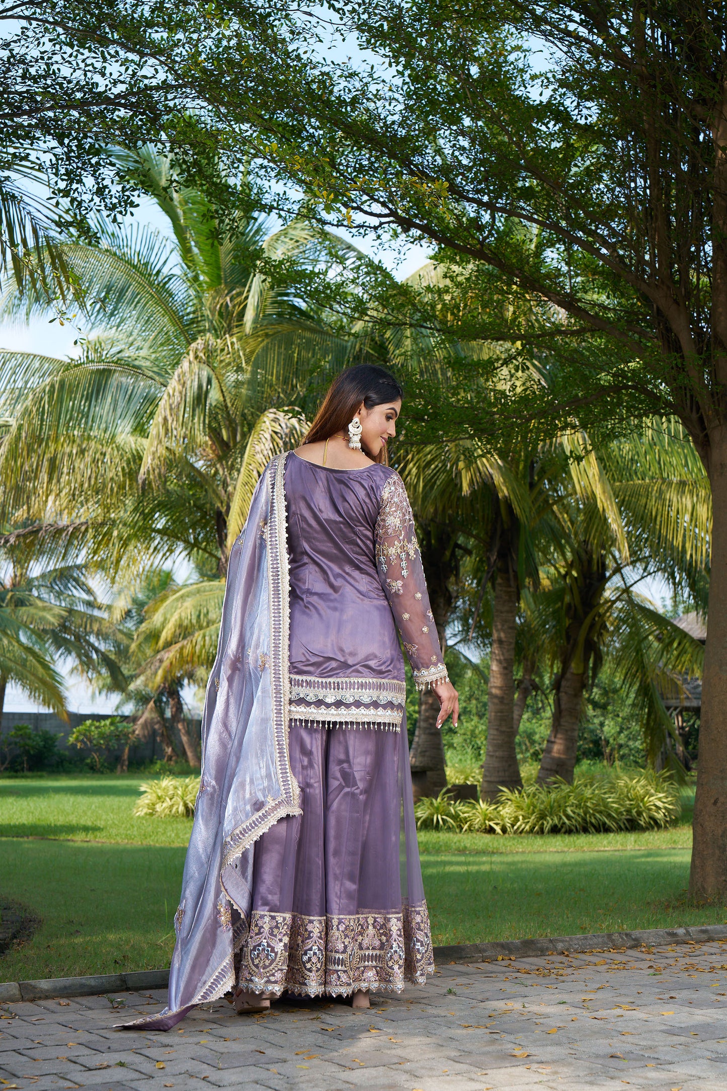 Dusty Purple Plazzo Eid Suit