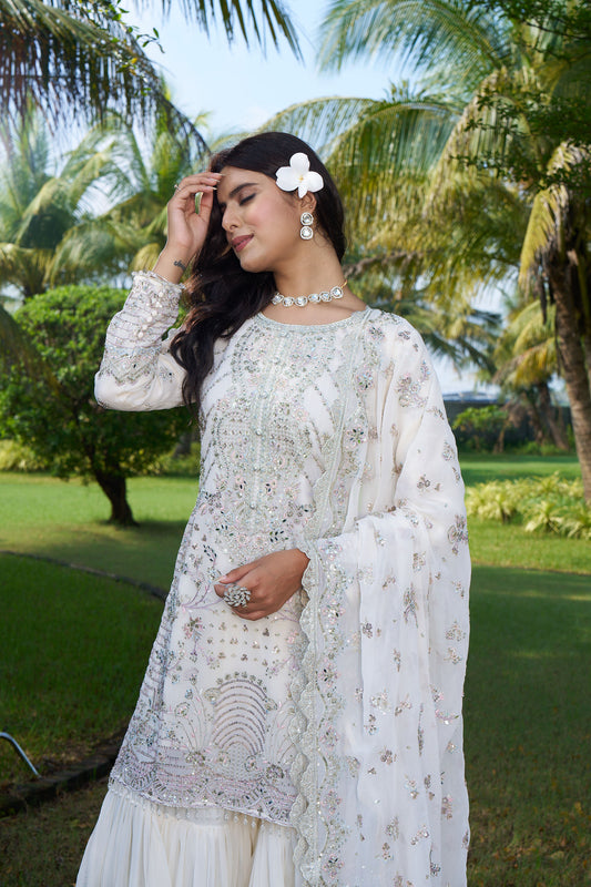 Off White Gharara Eid Suit