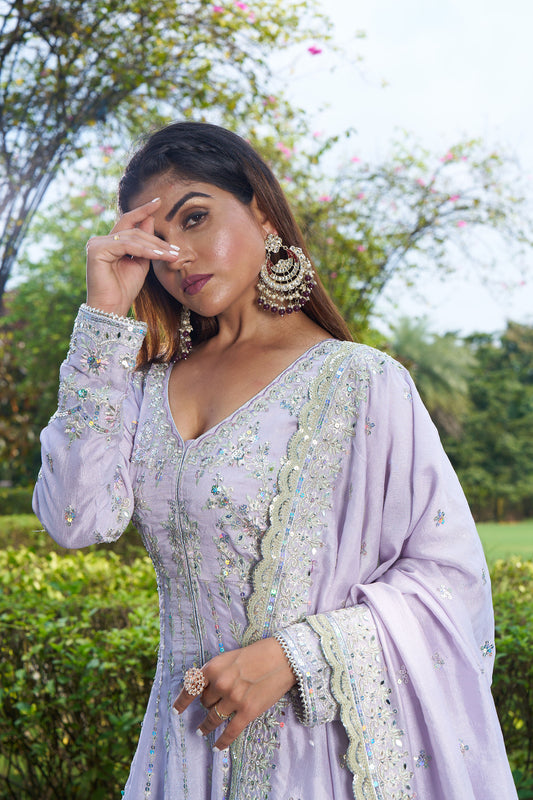 Lavender Gharara Suit