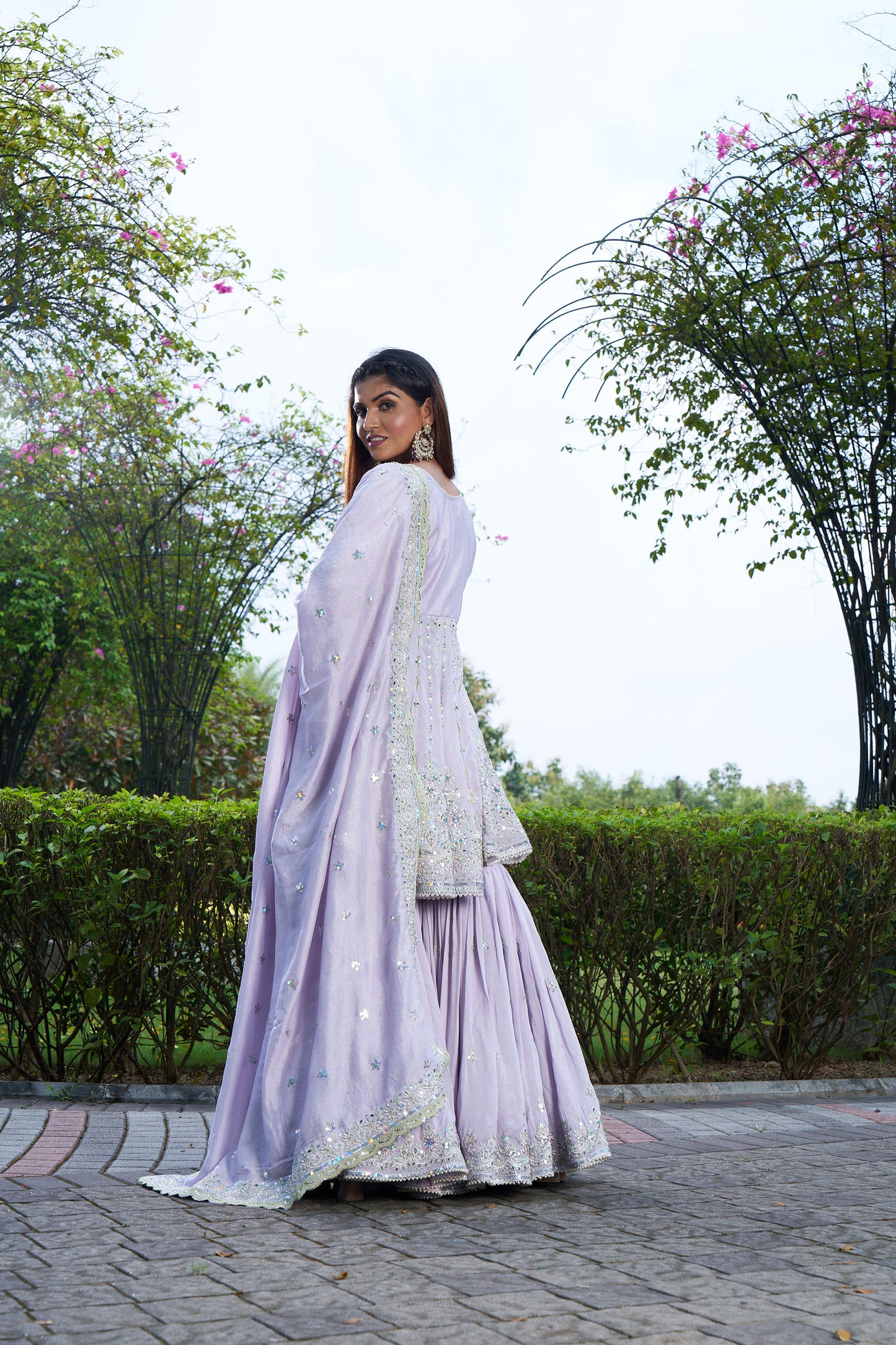 Lavender Gharara Suit