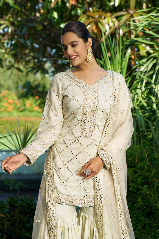 Mint Mirror Gharara Eid Suit