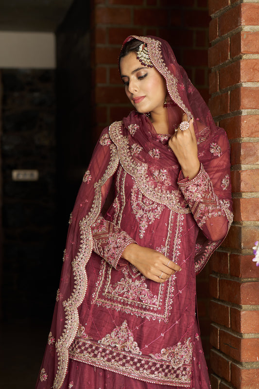 Dusty Red lehenga with Top