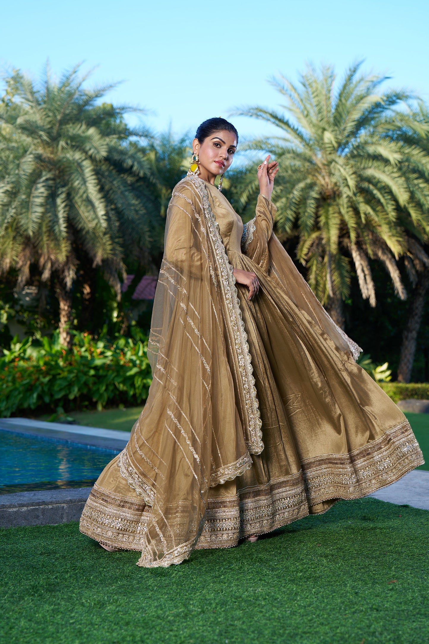 Mustard Full Length Anarkali