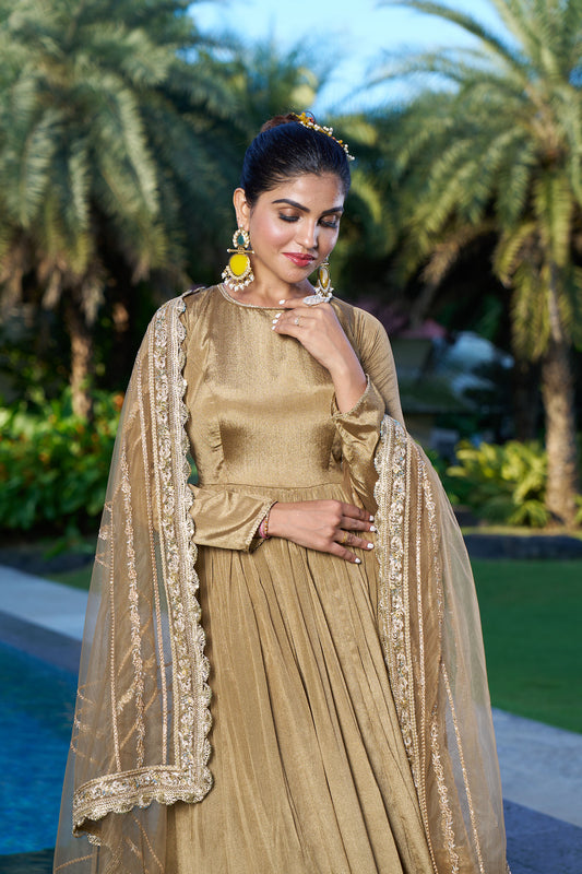 Mustard Full Length Anarkali