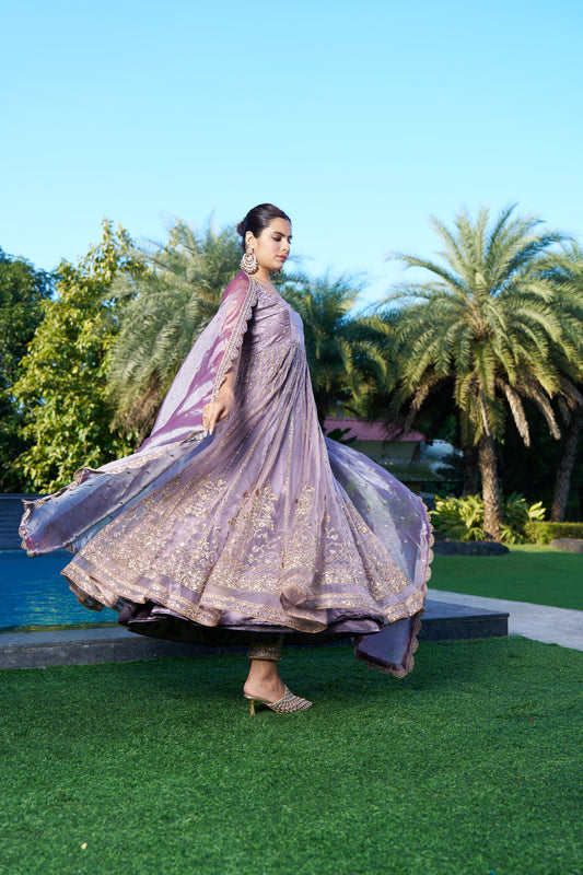 Dusty Purple Eid Anarkali