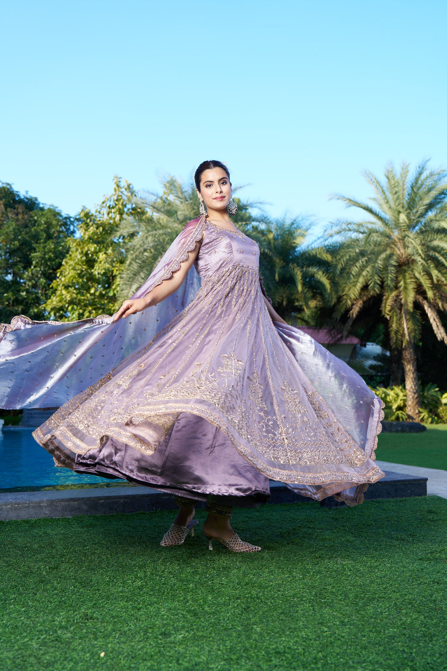 Dusty Purple Eid Anarkali