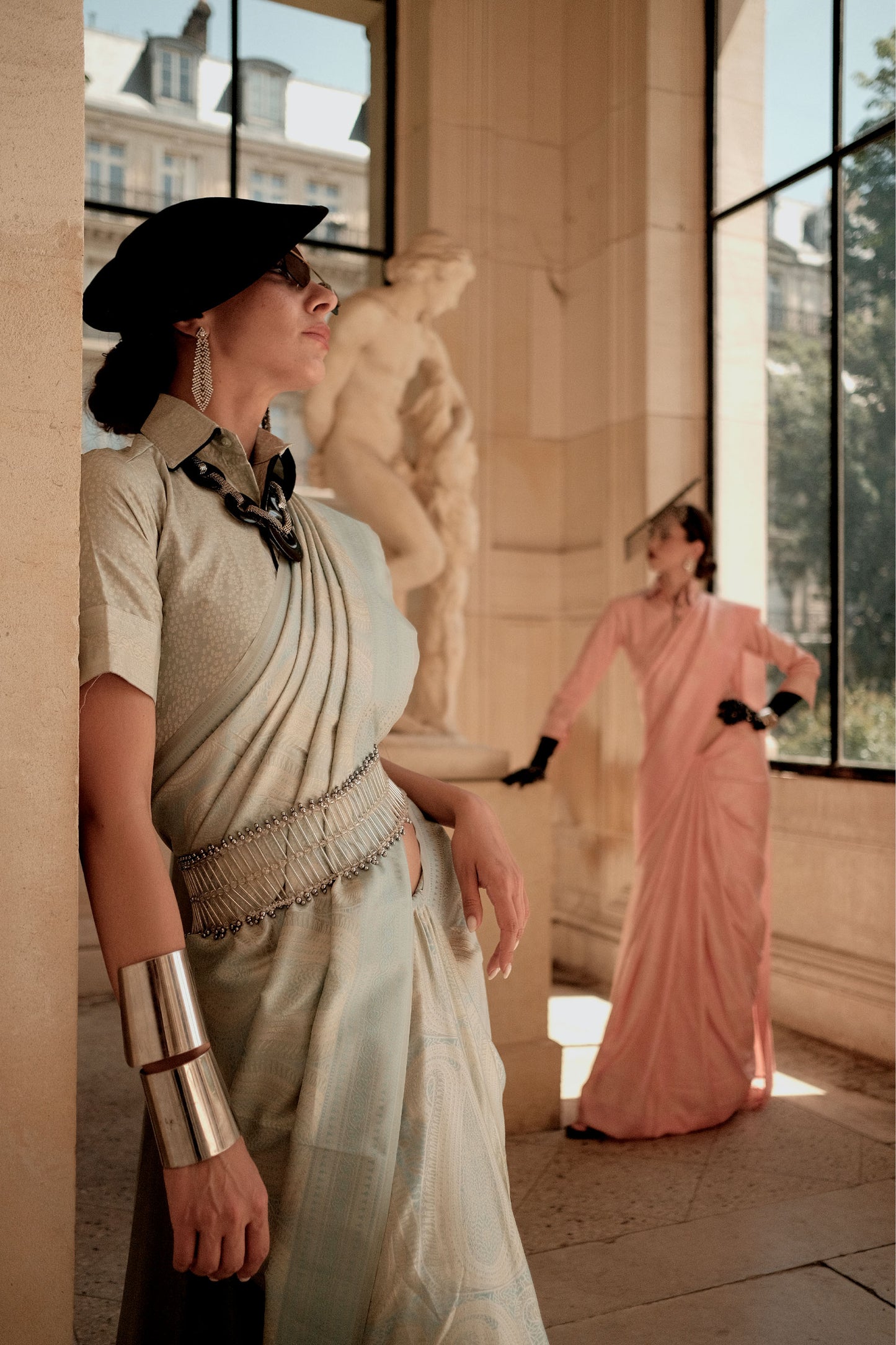 Light Green Kyha Pure Satin Handloom Saree