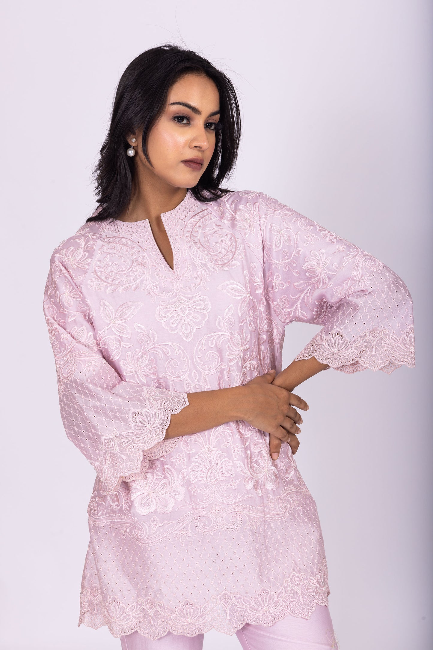 Yana Lilac chanderi Kurta set