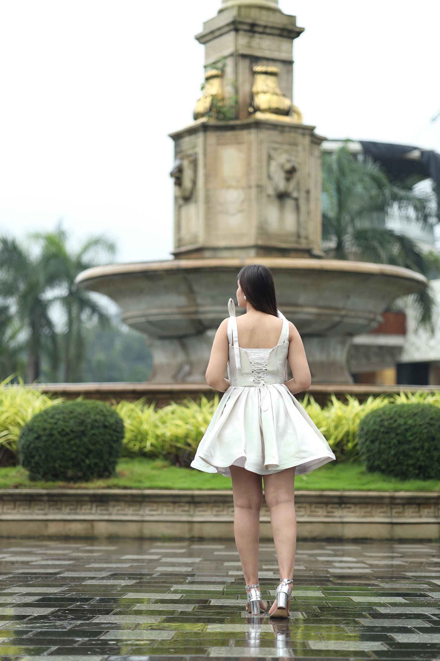 Starlit Doll Silver Shimmer mini Dress