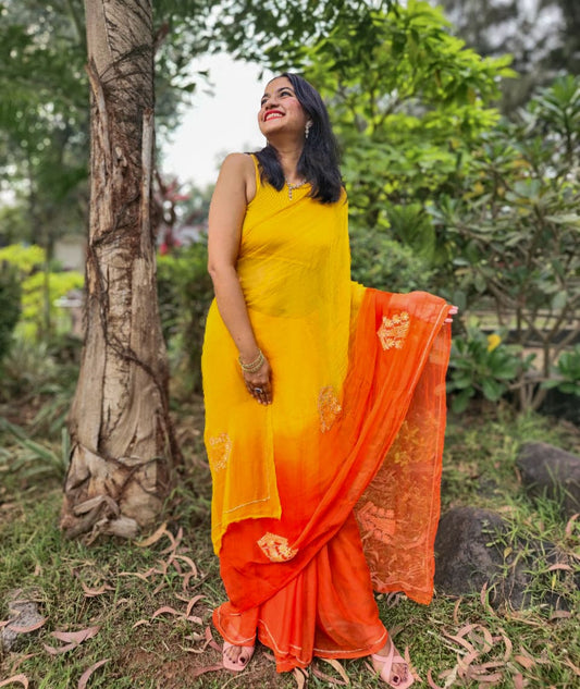 Dunes and Dhulias Yellow Saree