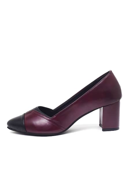 Wine Two-tone Vegan Pumps