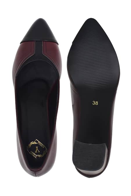 Wine Two-tone Vegan Pumps