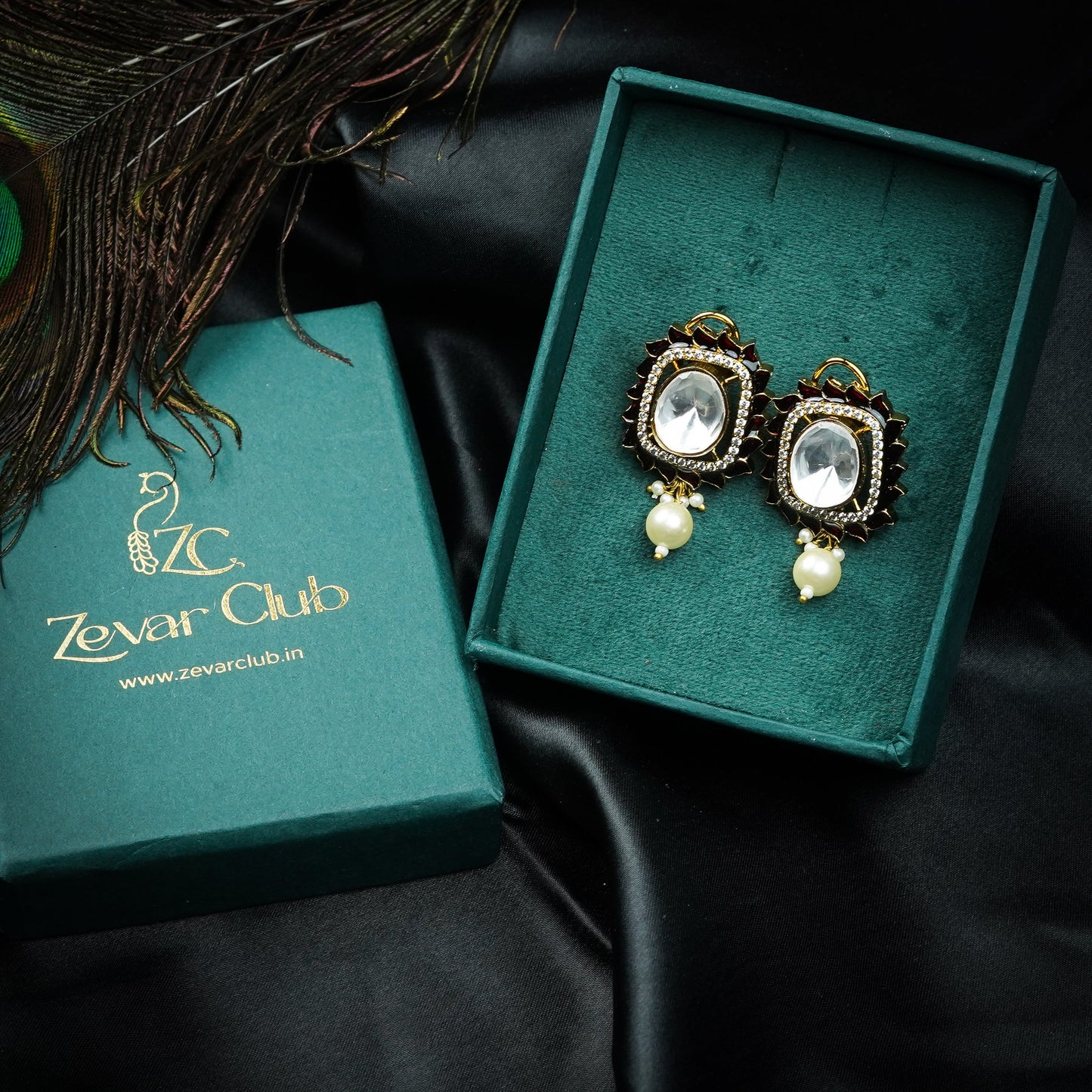 Veda Pearl Drop Polki Earrings