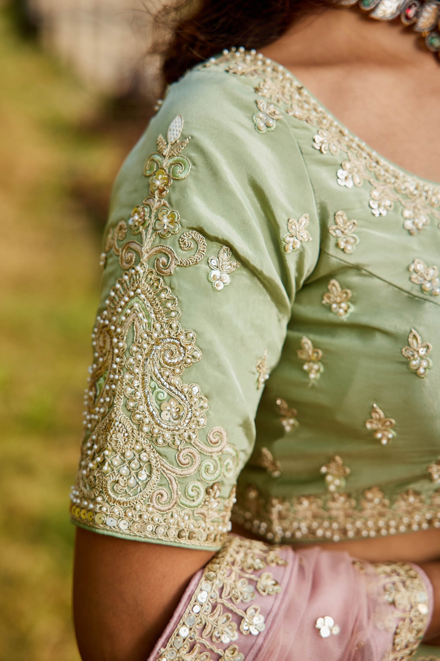 Pink Satin silk Fabric with Sequinse & Thread embroidery Lehenga choli & Dupatta