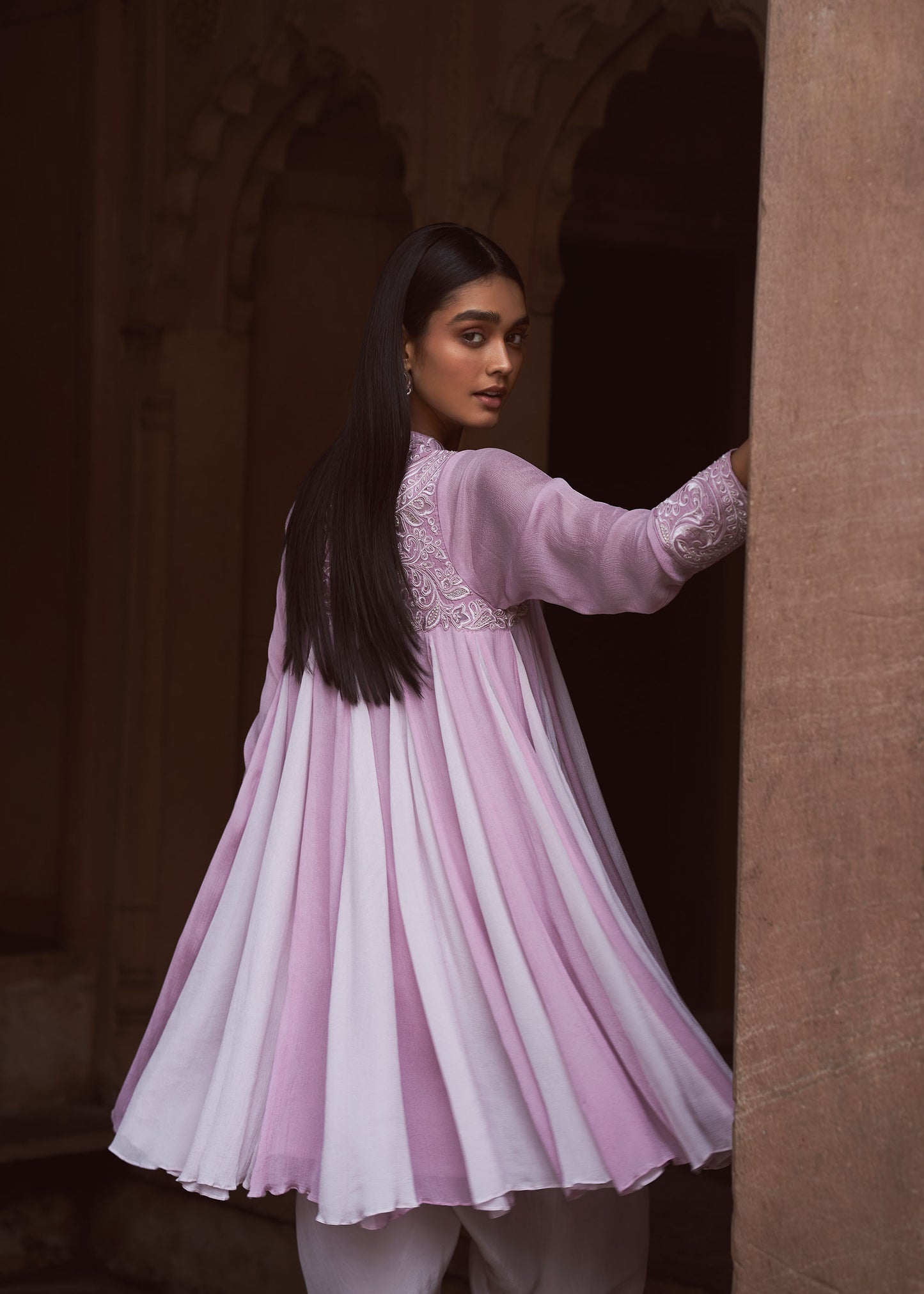Ziva Enchanting Two-Toned Lilac Kurta Set