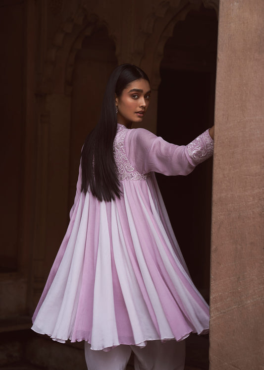 Ziva Enchanting Two-Toned Lilac Kurta Set