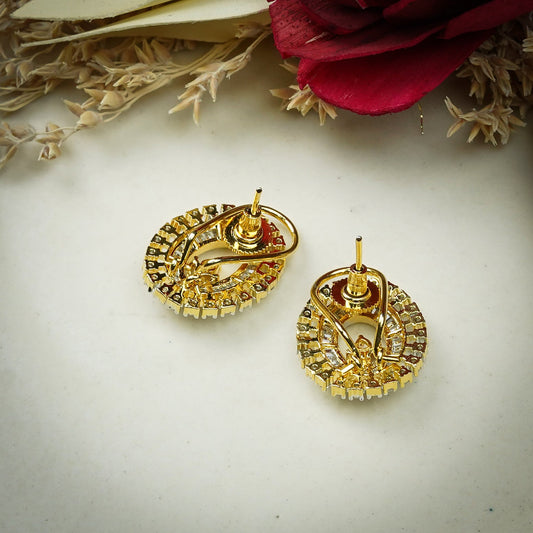 Vibrant Yellow Glow Oval Studs