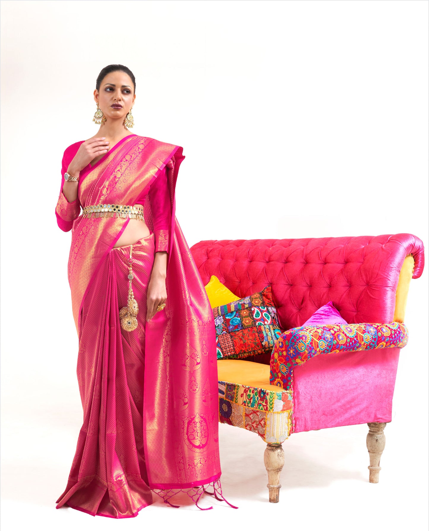 Magenta Kuntal Silk Handloom Saree
