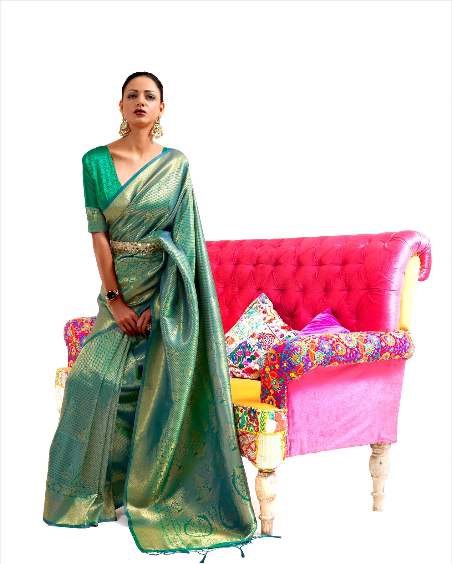 Green Kuntal Silk Handloom Saree