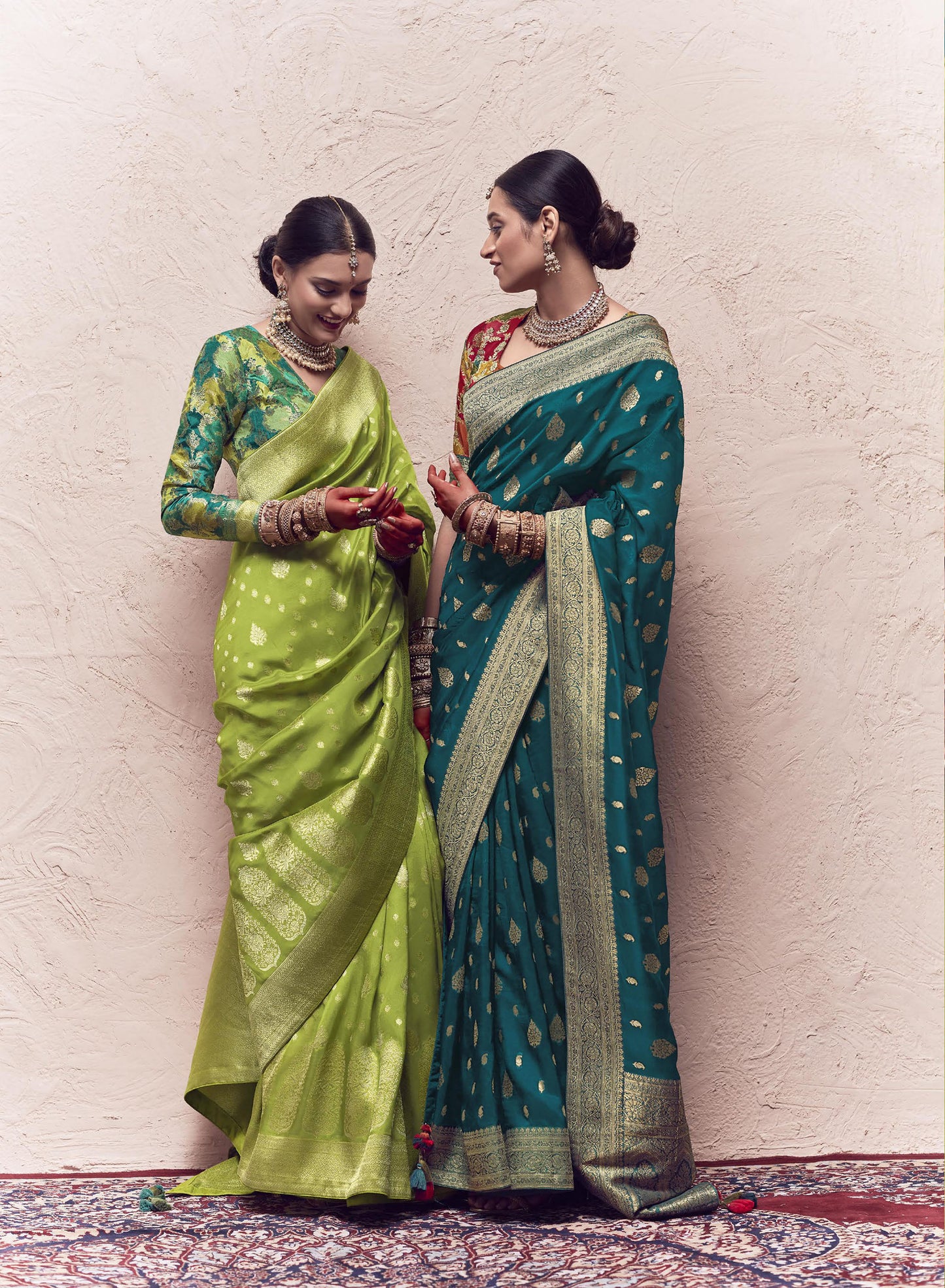 Emerald Green Printed Kasturi Saree