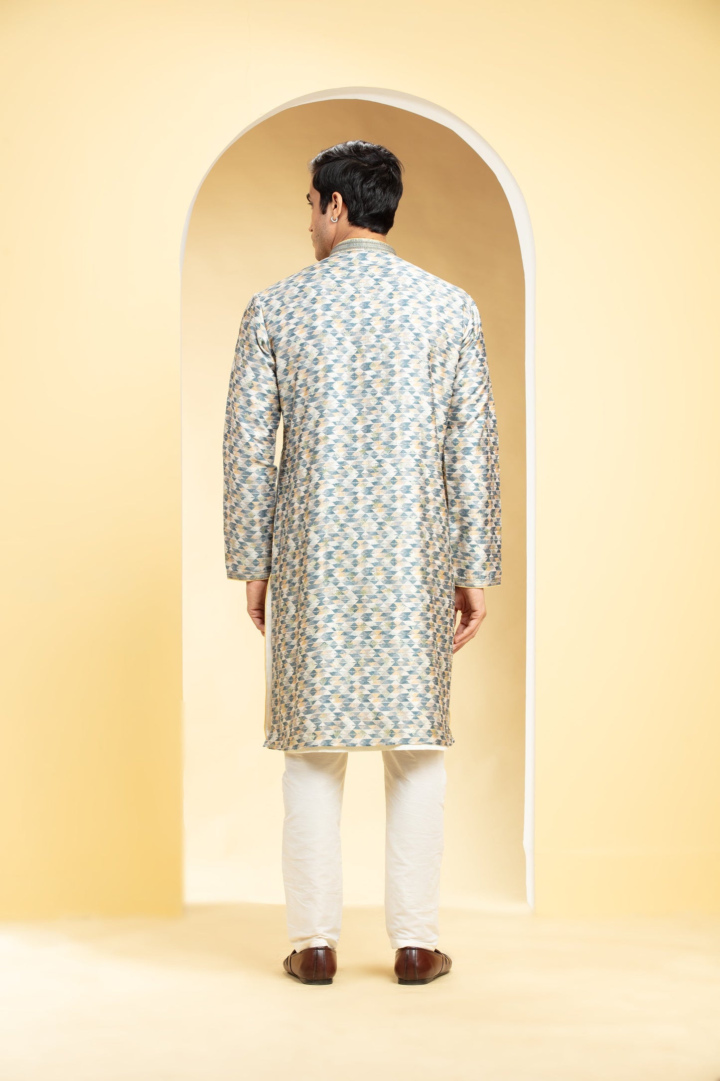 Multicoloured Printed Lucknowi kurta Set