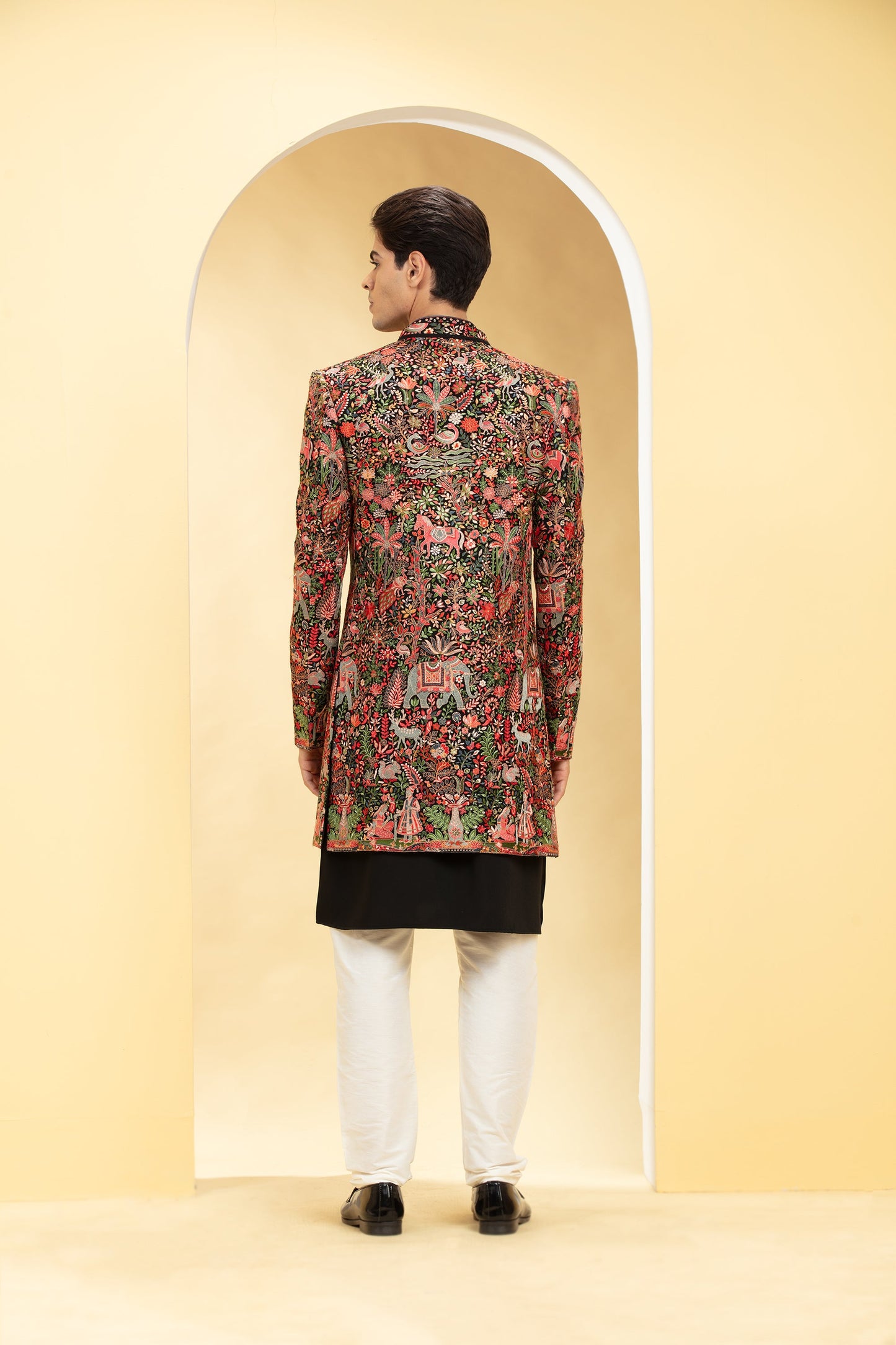 Multicolour Indo Western Jacket Set