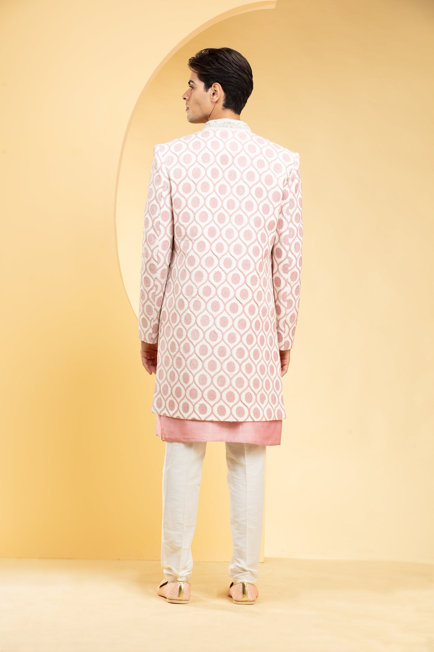 Blush Pink Ombré Open Indo western kurta set