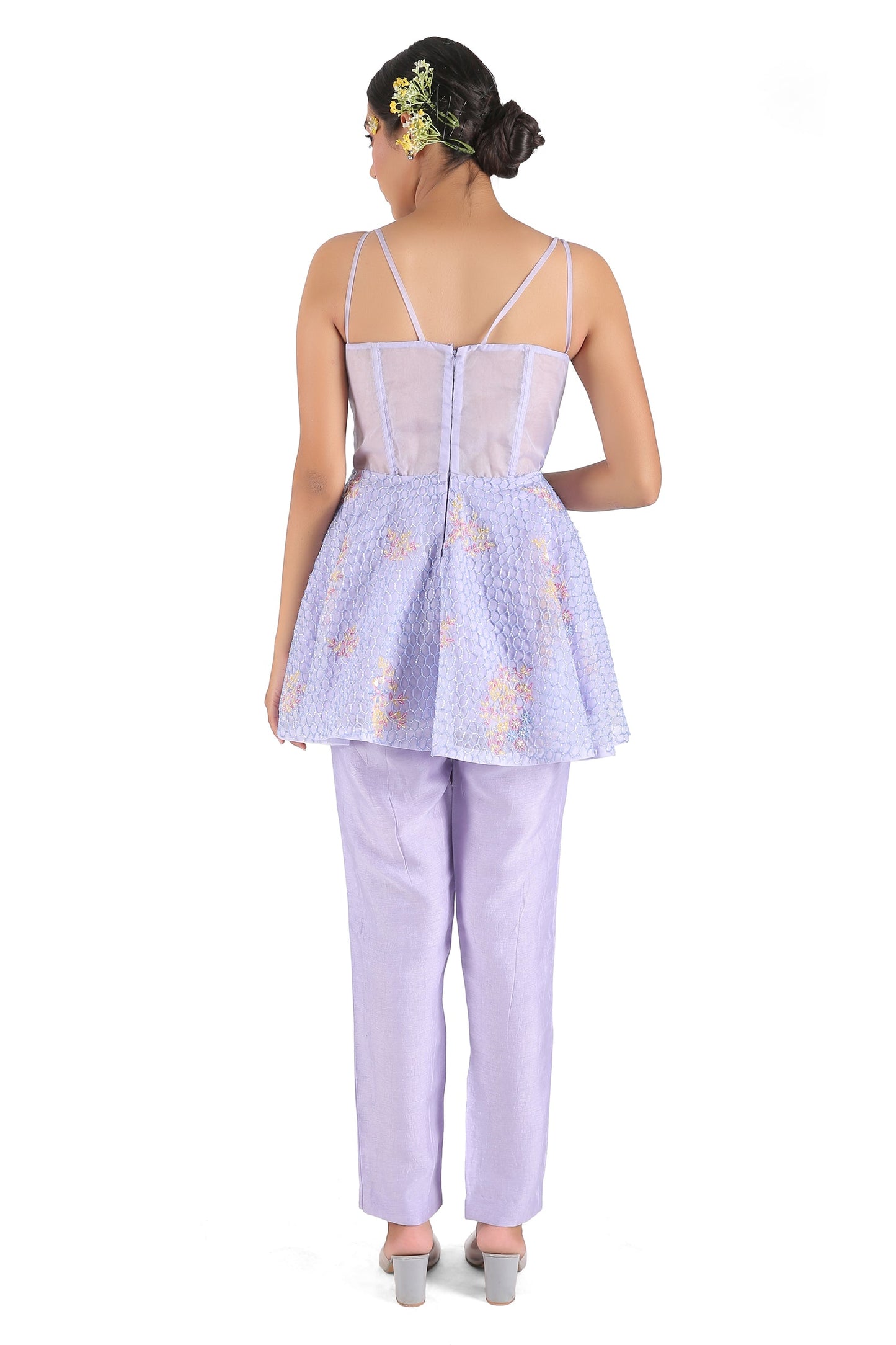 Lavender Corset peplum set
