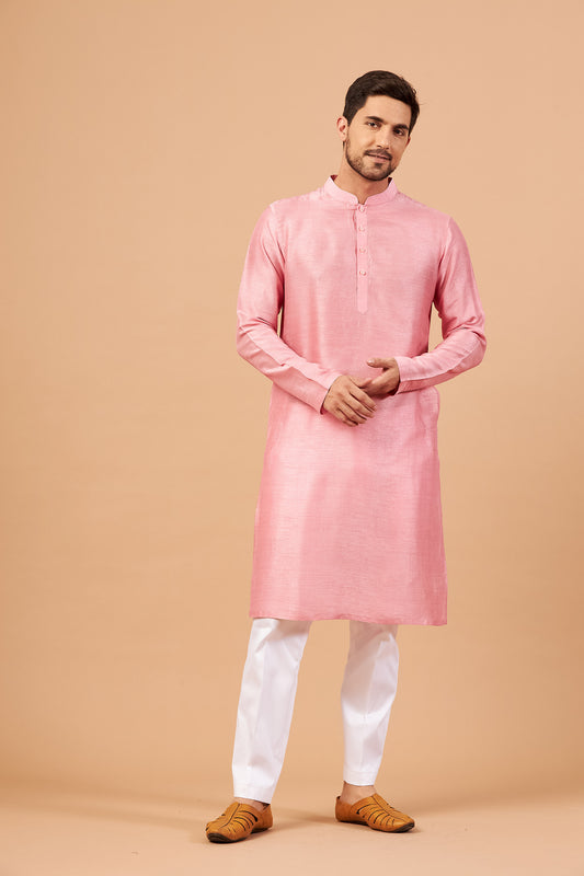 Pink Raw Silk Formal ( only Kurta )
