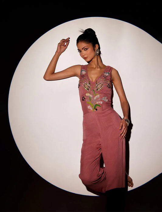 Blush elegance georgette jumpsuit