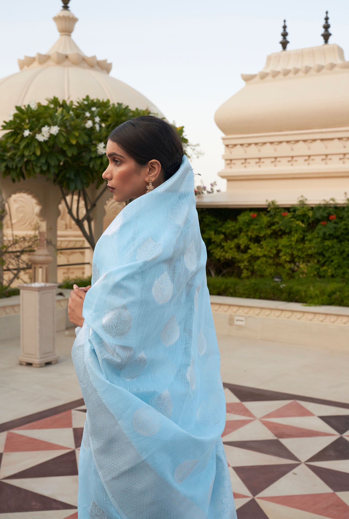 Blue Kevaah Linen Woven Saree