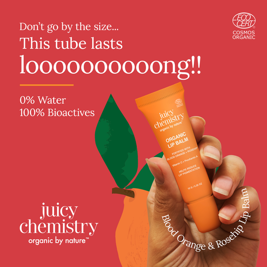 Juicy Chemistry Blood Orange & Rosehip Lip Scrub,10 g | Gentle Exfoliating Scrub For Dark Lips & Pigmentation | Organic Lip Exfoliator For Soft, Smooth, Supple And Luscious Lips|Suitable For Men & Women