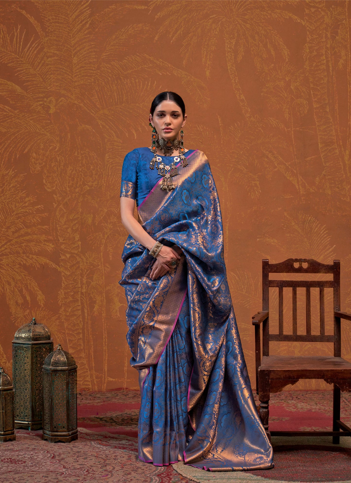 Royal Blue Kaala Ruby Handloom Silk Saree