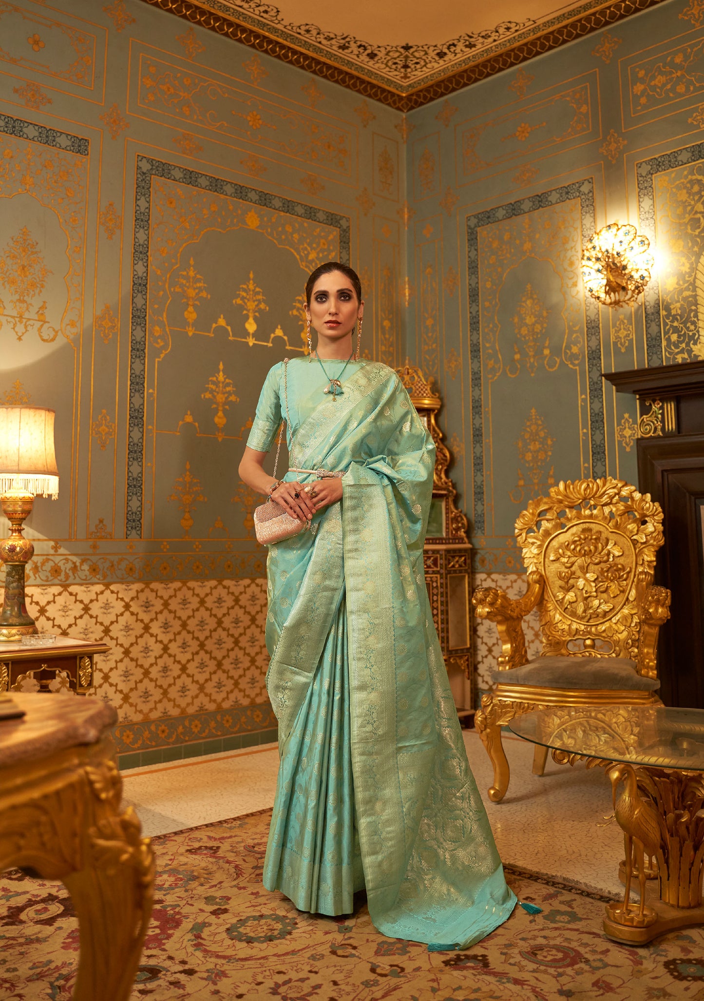 Green Kandana Silk Handloom Saree