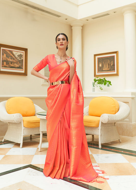 Coral Kishika Silk Sequins Saree