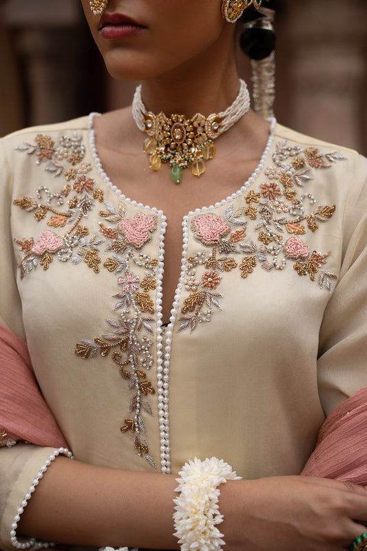Gulbahaar Hand-Embroidered Gharara Set