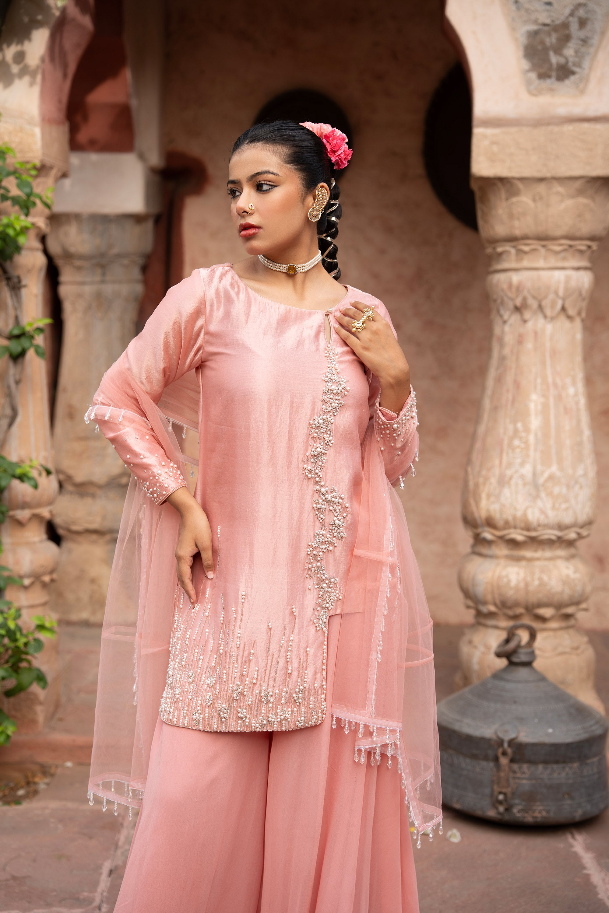 Blush Pink Sharara Set