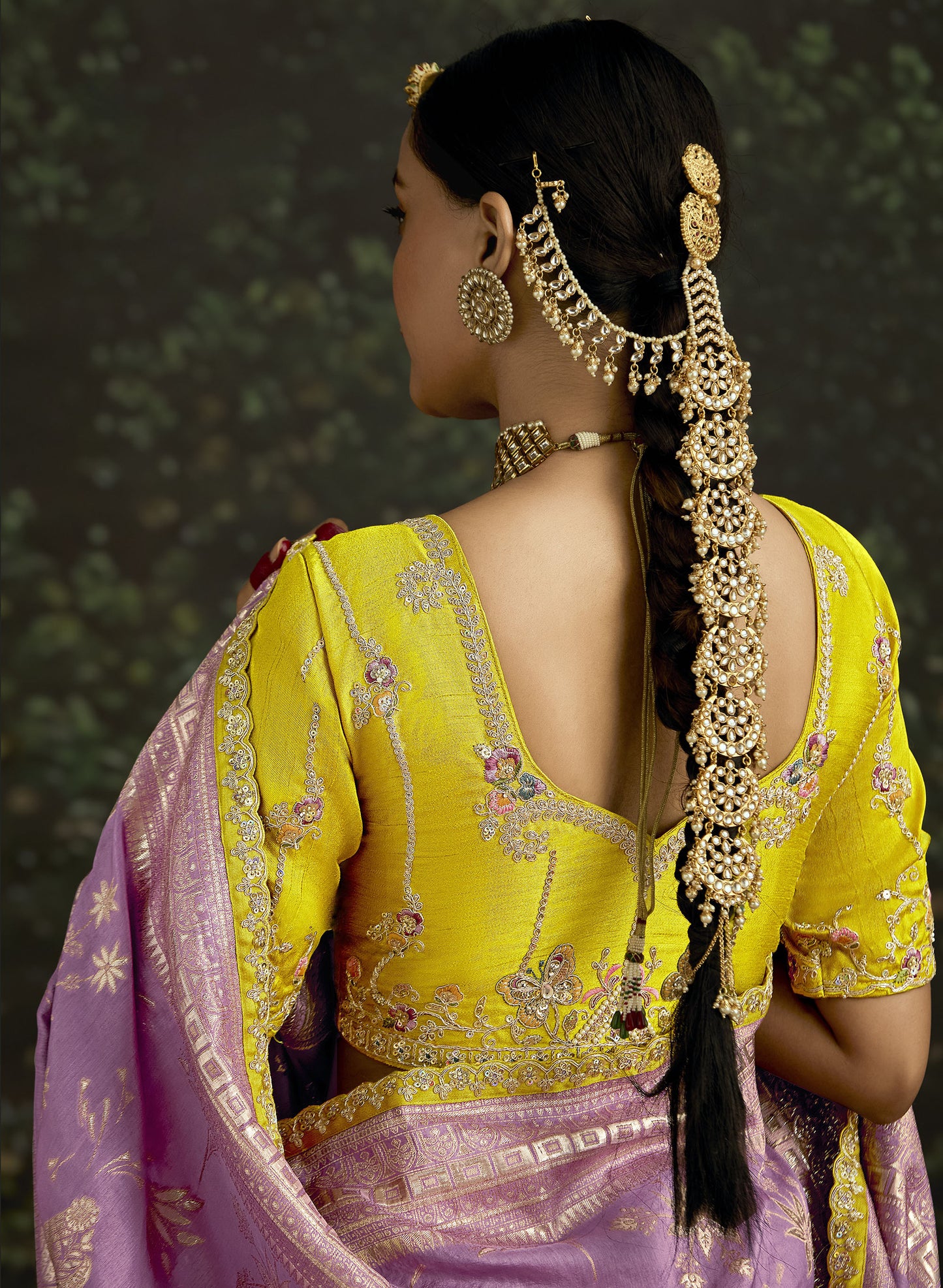 Lavender Dola Silk Sequins Emboidery Baisaa Festive Saree