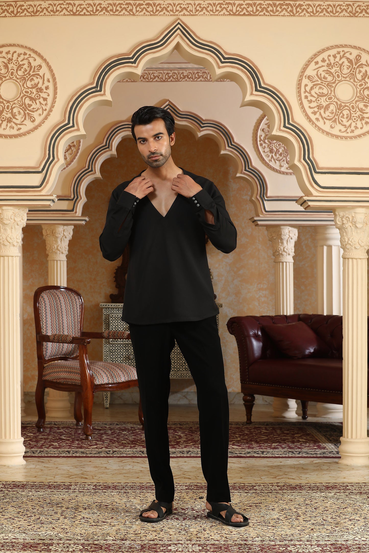 Nishaant - Black Italian Casual Shirt