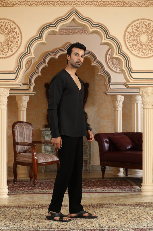 Nishaant - Black Italian Casual Shirt