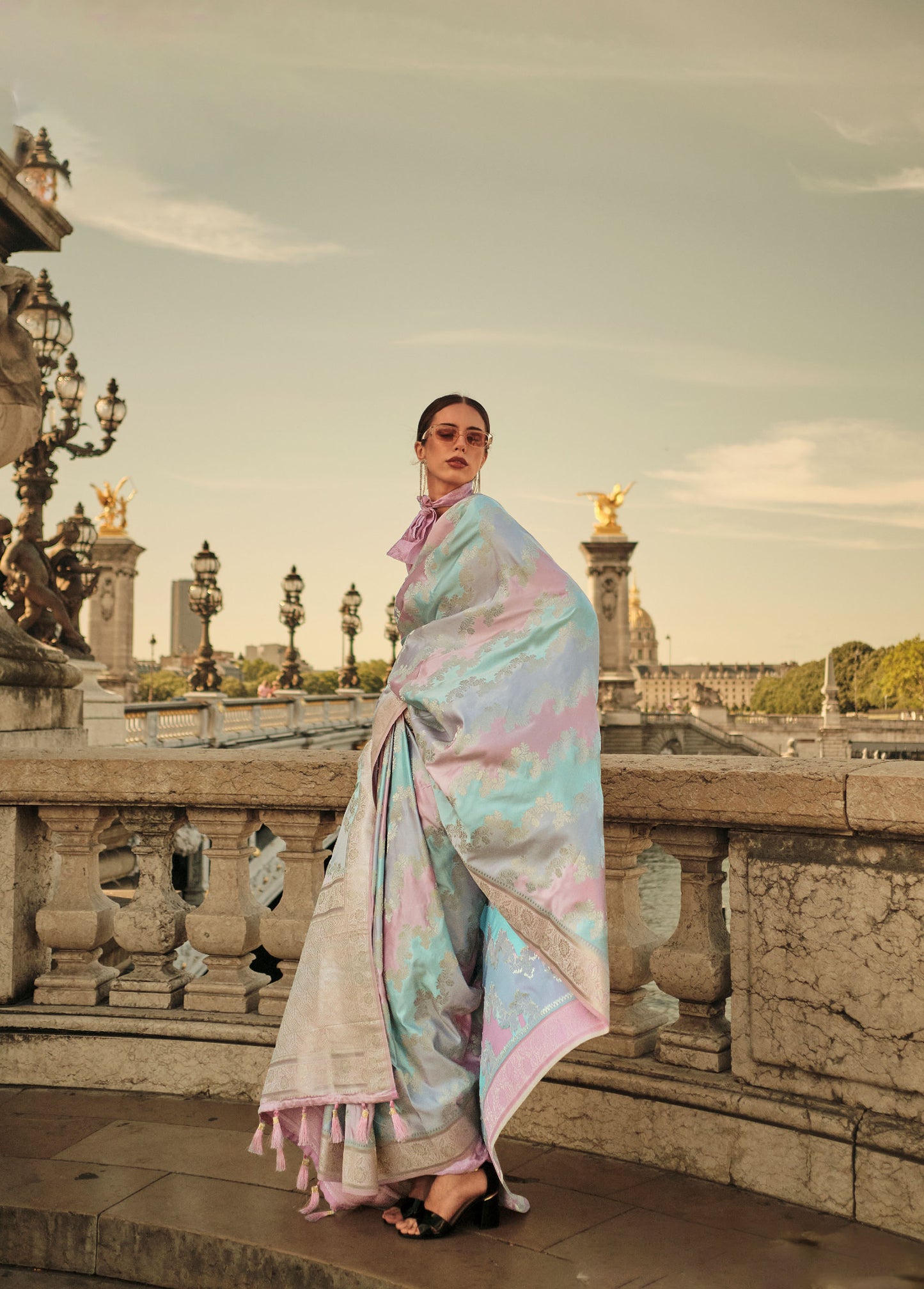 Light Blue Kiki Rangkat Handloom Silk Saree