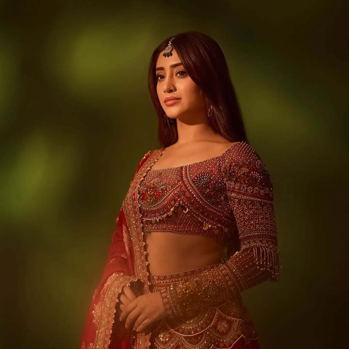 Custom Red Sangeet Lehenga