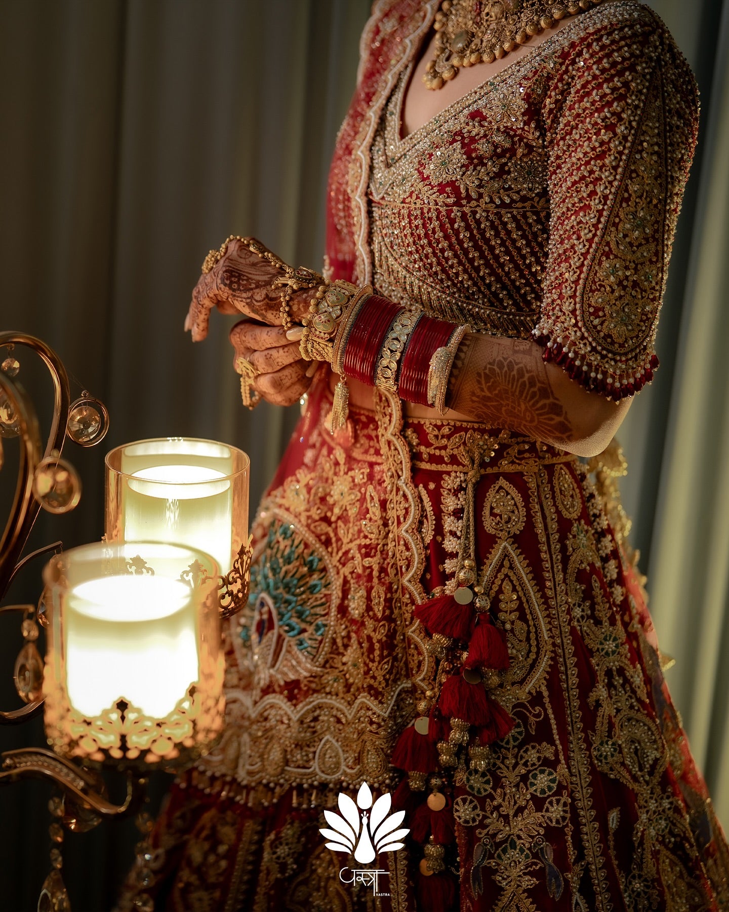 Custom Regal Red Bride Lehenga