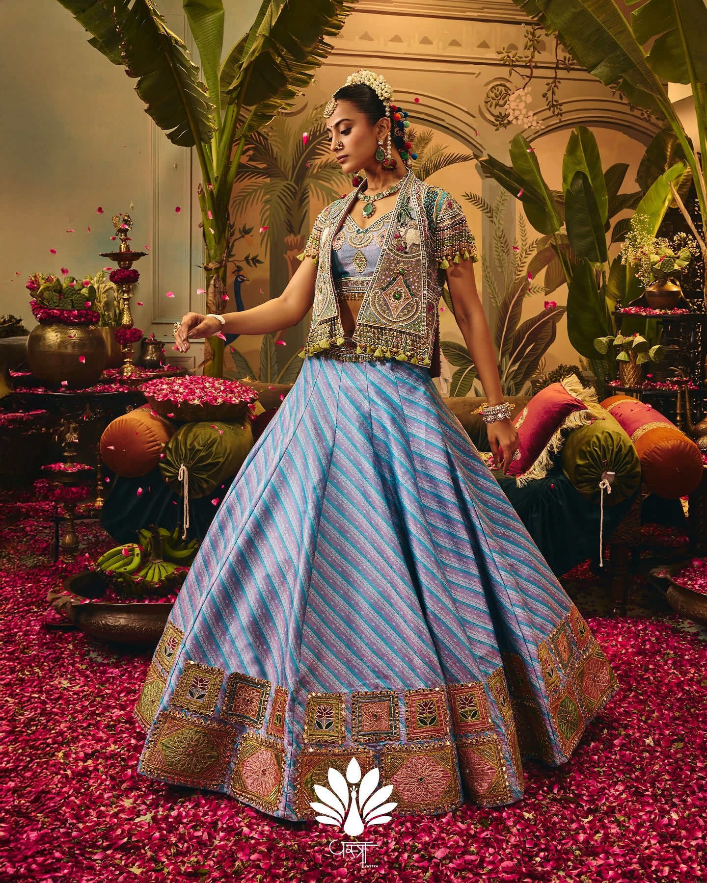 Custom Blue Jacket Bridal Set